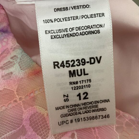 Bonnie Jean Girl size 12 Embroidered Lace sleeveless bow Dress lined Pink - Picture 8 of 9